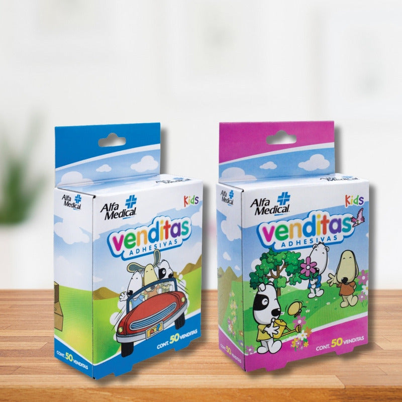 Alfa Medical Venditas Adhesivas Kids 2 Cajas 50 Piezas C/u