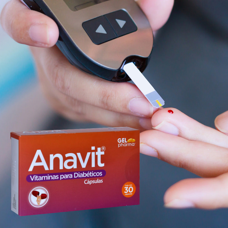 Anavit Vitaminas P/ Diabéticos 3 Cjs 30 Caps Gelpharma Sin Sabor
