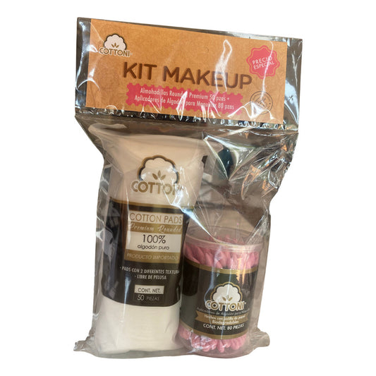 Cotton Pads Kit Makeup Pads 50 Pzas Y Aplicadores 80 Pzas