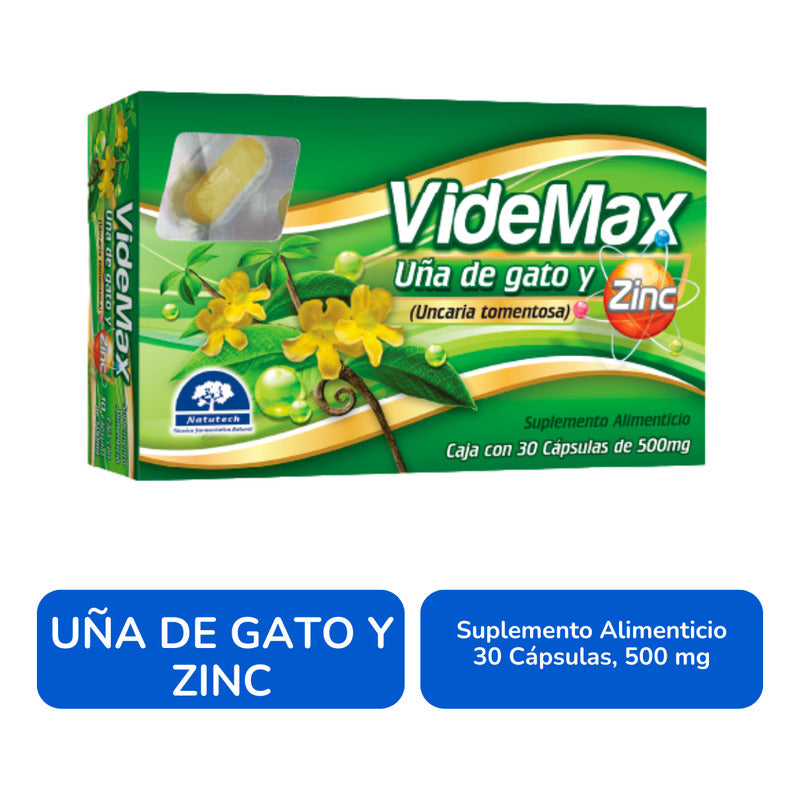 Videmax Caja Con 30 Cápsulas De 500 Mg Natutech Sin Sabor
