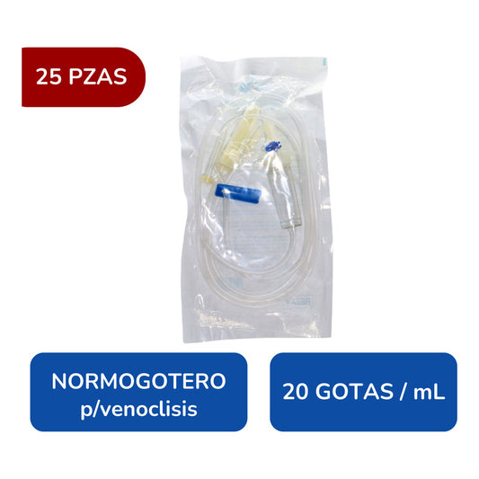 Equipo P/venoclisis Normogotero 20 Gotas 25 Piezas Jayor