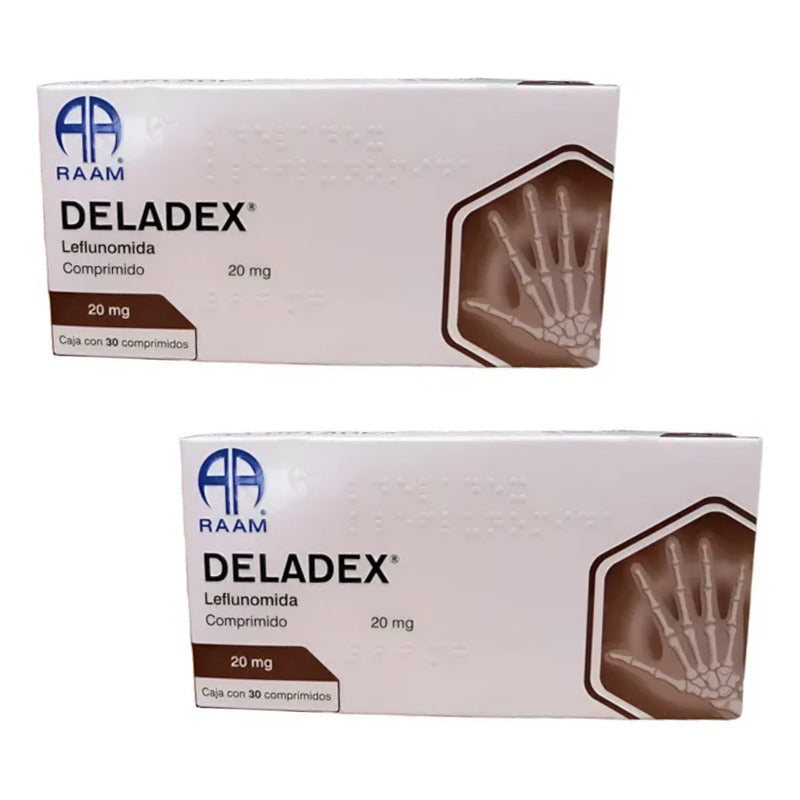 Deladex Leflunomida 20 Mg 2 Cajas Con 30 Tabletas C/u Raam