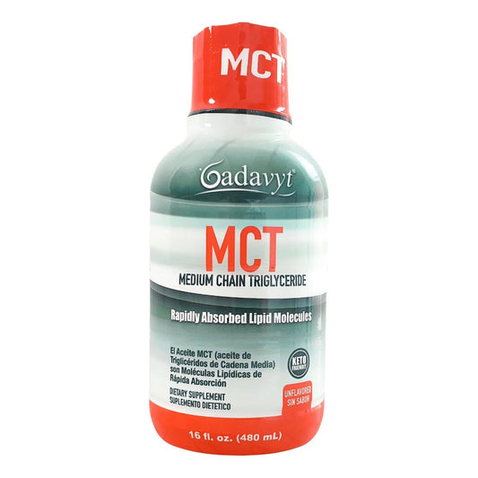 Gadavyt Mct Triglicéridos De Cadena Media 16 Oz (480 Ml) Sabor Sin Sabor