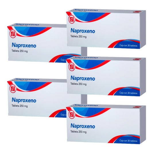 Naproxeno 250 Mg 5 Cajas Con 30 Tabletas C/u Randall