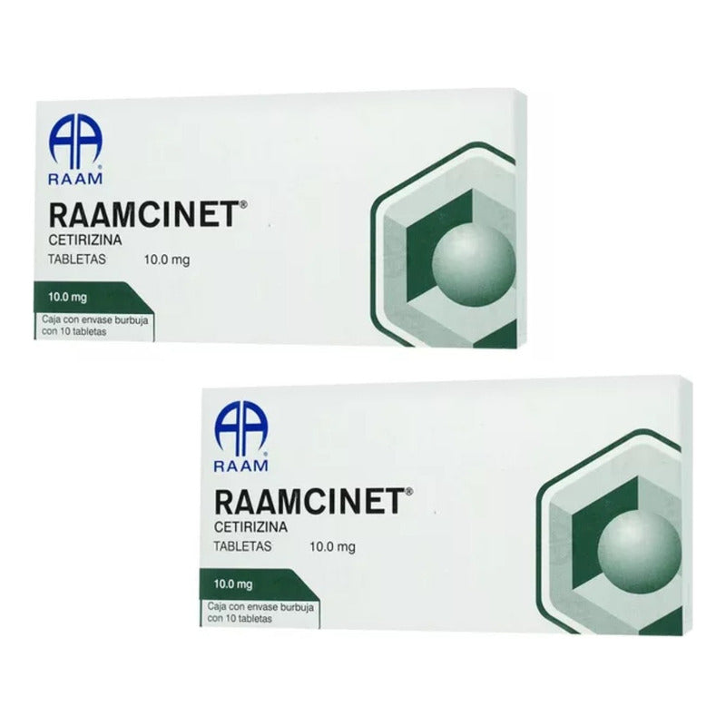 Raamcinet Cetirizina 10 Mg 2 Cajas Con 10 Tabletas C/u
