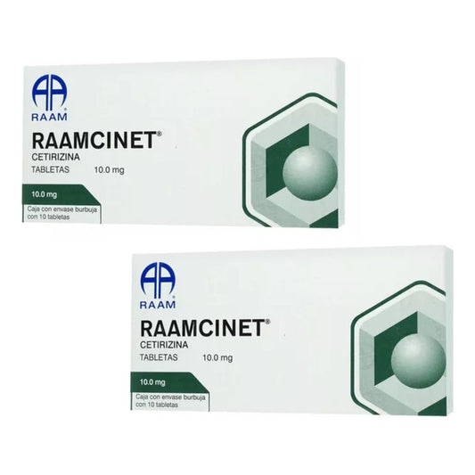 Raamcinet Cetirizina 10 Mg 2 Cajas Con 10 Tabletas C/u