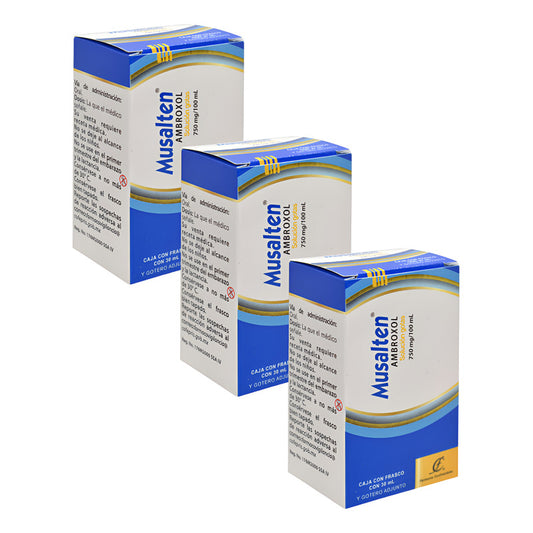 Musalten Ambroxol 750 Mg/100 Ml 3 Frascos Con 30 Ml C/u