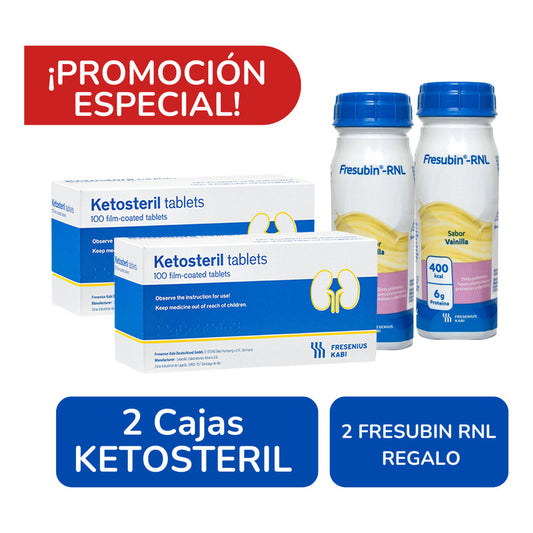 Ketosteril 630mg 2cajas 100tabletas C/u Fresenius Kabi Sin Sabor