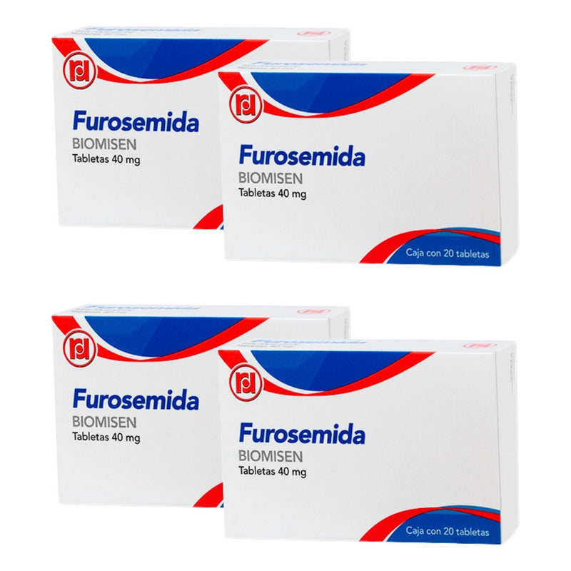 Furosemida 40 Mg 4 Cajas Con 20 Tabletas C/u Randall