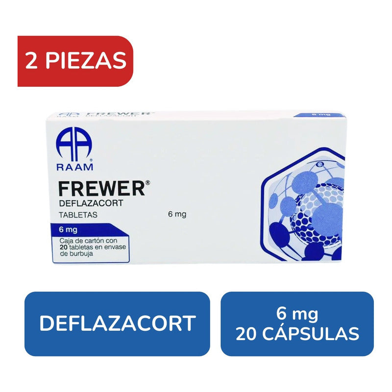 Frewer Deflazacort 6 Mg 2 Cajas Con 20 Tabletas C/u Raam