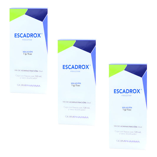 Escadrox Piracetam 1 G / 5 Ml Solución 3 Frascos De 120 Ml