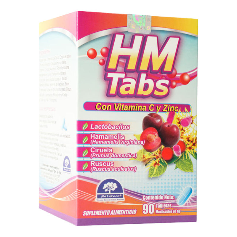 Hm Tabs Lactobacilos /ruscus /hamamelis 90 Tabs 1g Natutech Sin Sabor