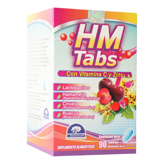 Hm Tabs Lactobacilos /ruscus /hamamelis 90 Tabs 1g Natutech Sin Sabor
