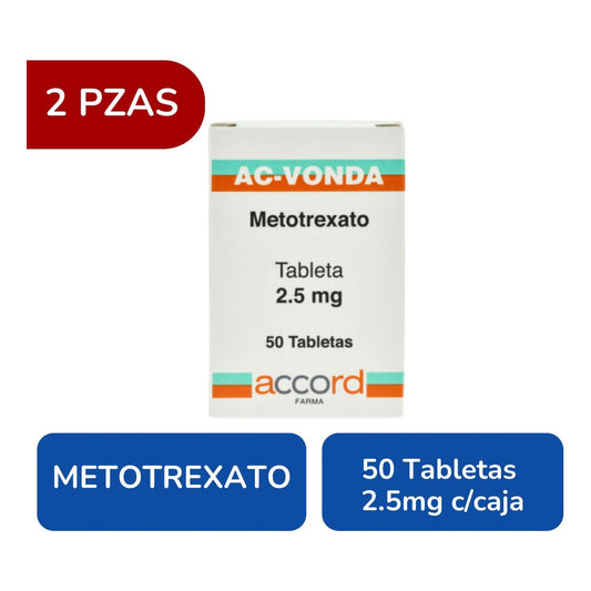 Ac-vonda Metotrexato 2.5 Mg 2 Frascos 50 Tabletas C/u Accord