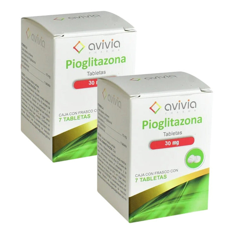Avivia Pioglitazona 2 Cajas 7 Tabletas 30mg C/u