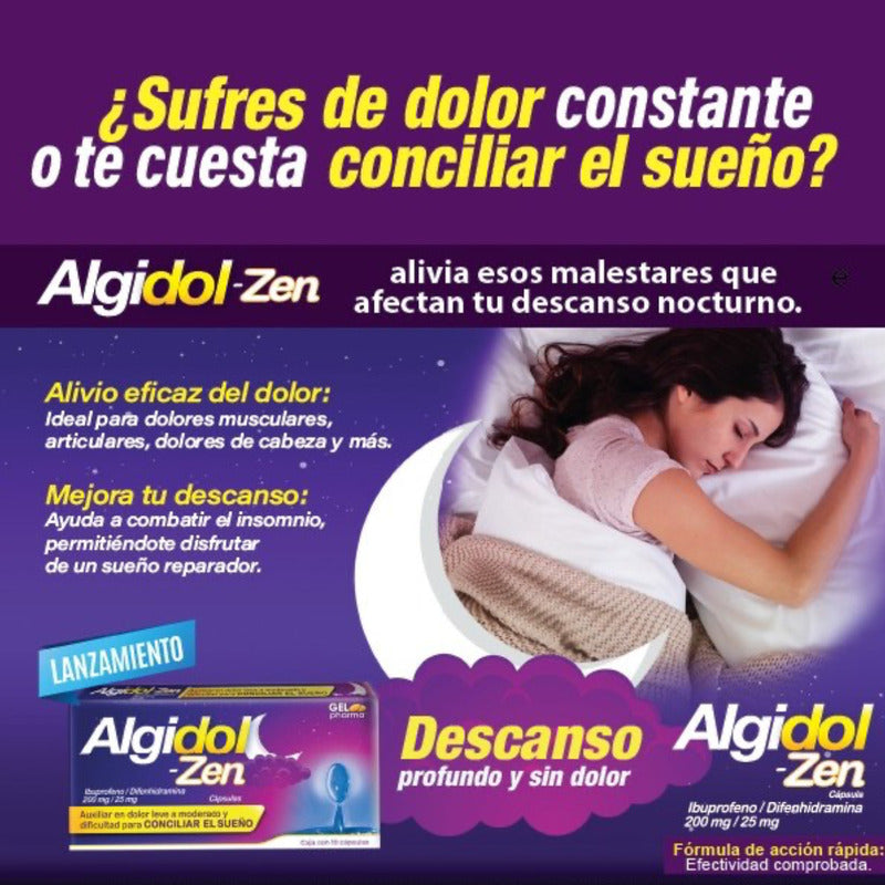 Algidol Zen Ibuprofeno/difenhidramina 4cjs 10 Caps Gelpharma