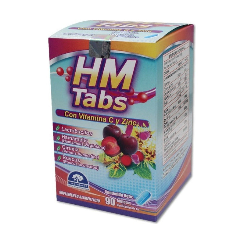 Hm Tabs C/90 Natutech / Auxiliar Para Hemorroides Sabor Frambuesa