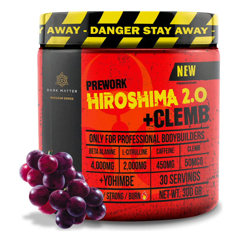 Preentrenador Workout Hiroshima + Clemb Oxido 30 Servicios Sabor Uva