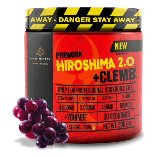 Preentrenador Workout Hiroshima + Clemb Oxido 30 Servicios Sabor Uva