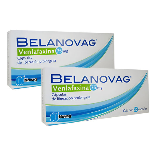 Belanovag Venlafaxina 75 Mg 2 Cajas Con 20 Cápsulas C/u