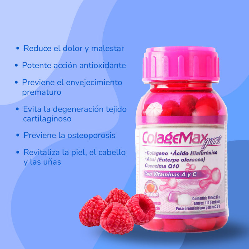 Colagemax Colágeno Gomitas Sabor Frambuesa  Natutech Frambuesa