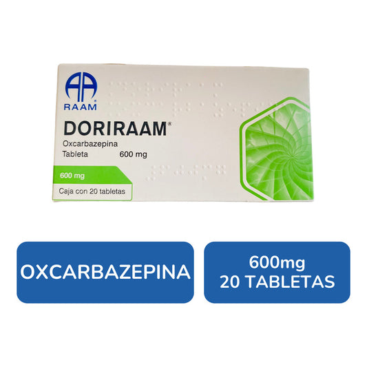 Doriraam Oxcarbazepina 600 Mg Caja Con 20 Tabletas Raam
