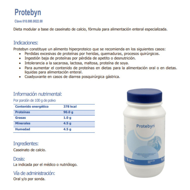 Protebyn Caseinato De Calcio Polvo 12 Botes De 100mg C/u Sin Sabor