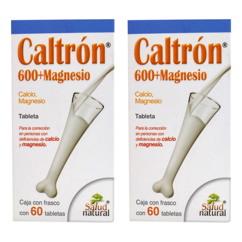 Caltron 600 + M Pack Con 120 Tabletas Calcio Y Magnesio Sin Sabor