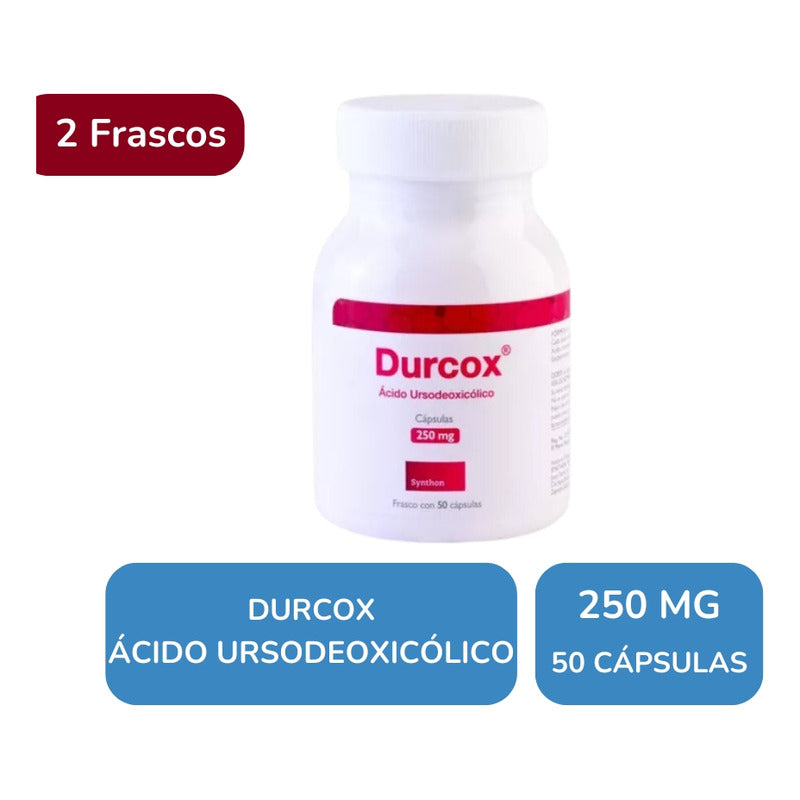 Durcox Acido Ursodeoxicolico 250 Mg 2 Botes 50 Capsulas C/u