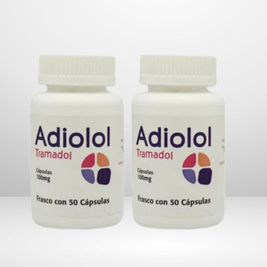 Adiolol Tramadol 100mg 2 frascos de 50 cápsulas cada uno