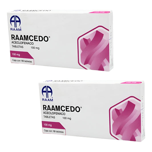 Raamcedo Aceclofenaco 2 Cajas 100mg, 10 Tabletas C/u Raam