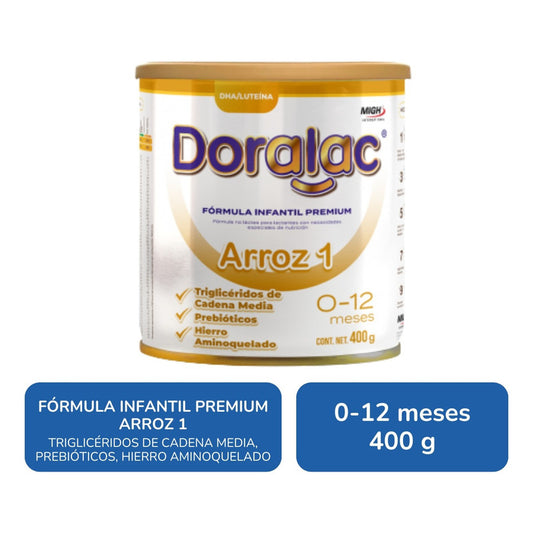 Doralac Arroz 1 Fórmula Infantil Premium 400g 0 - 12 Meses Sin Sabor