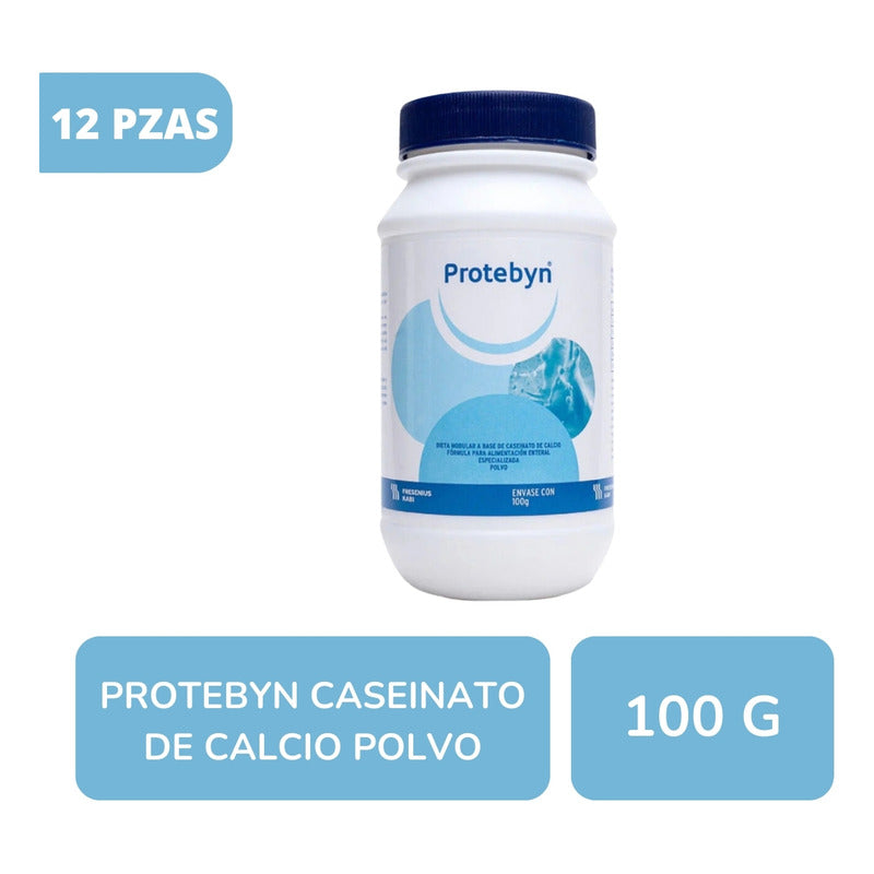 Protebyn Caseinato De Calcio Polvo 12 Botes De 100mg C/u Sin Sabor