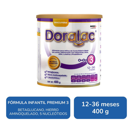 Doralac Etapa 3 Fórmula Infantil En Polvo 400g Lata Sin Sabor