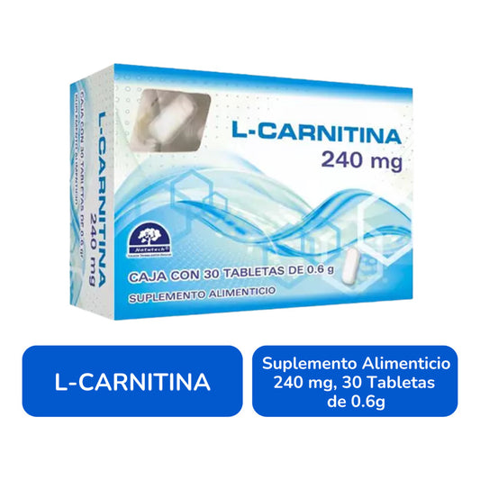 L-carnitina 240 Mg 30 Tabletas De 0.6 G C/u Natutech Sin Sabor