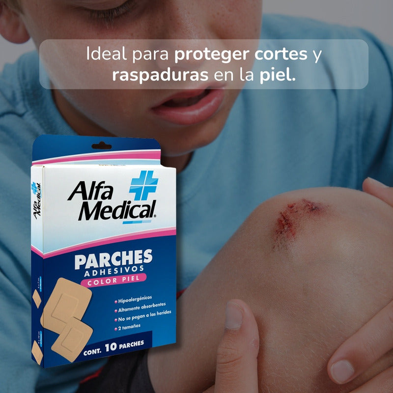 Alfa Medical Parches Adhesivos Color Piel Caja Con 10 Pzas