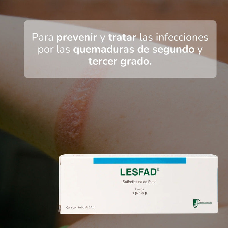 Lesfad Sulfadiazina De Plata 1 G Tubo Con 30 G Farmadextrum Sin Aroma