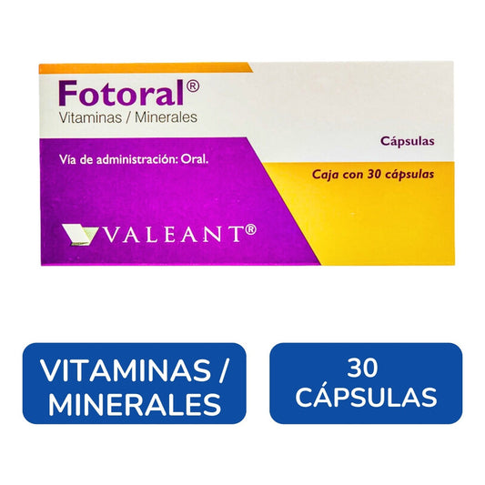 Fotoral Vitaminas Y Minerales Caja Con 30 Cápsulas Valeant