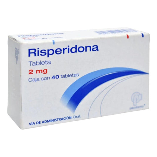 Risperidona 1 Caja Con 40 Tabletas De 2 Mg C/u