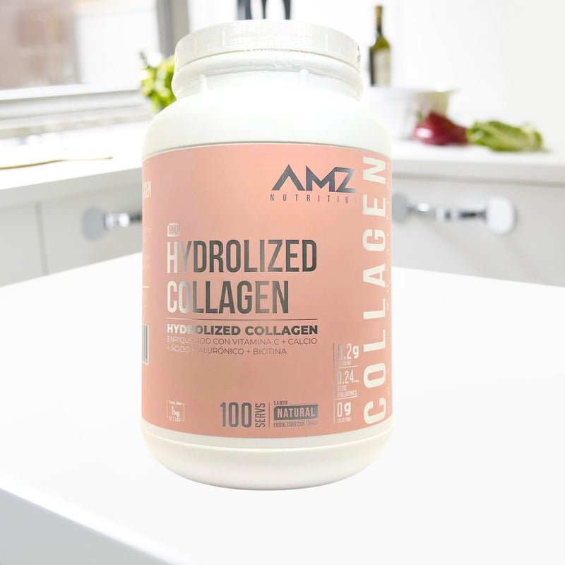 Amz Hydrolized Collagen, Colágeno Hidrolizado En Polvo 1 Kg Natural