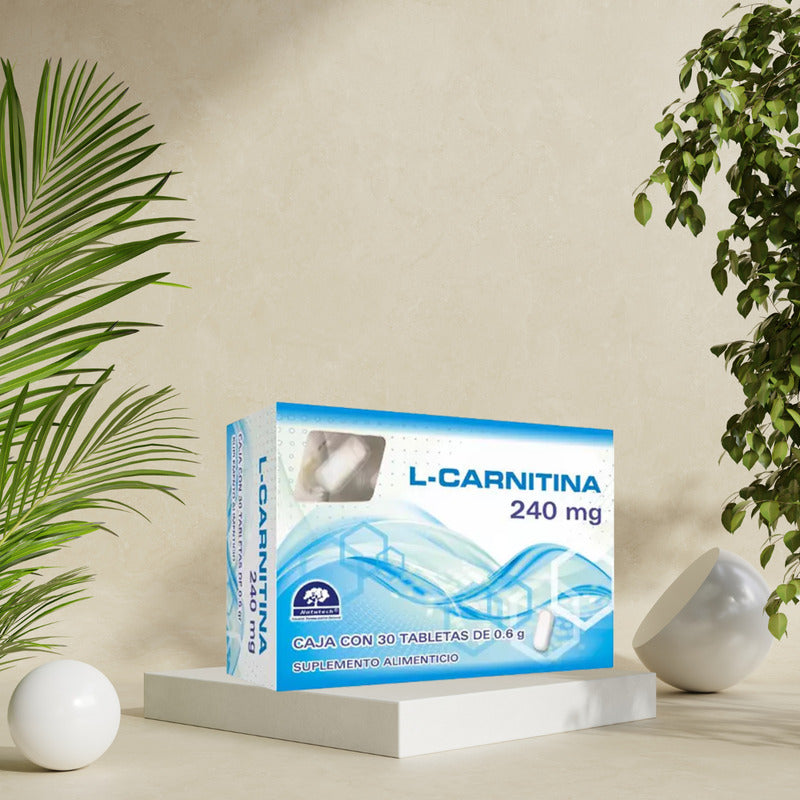 L-carnitina 240 Mg 30 Tabletas De 0.6 G C/u Natutech Sin Sabor