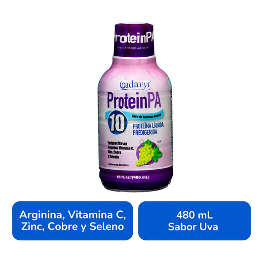Gadavyt Protein Pa 480 Ml Sabor Uva Suplemento Líquido Uva