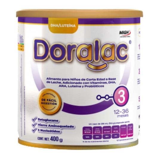 Doralac Etapa 3 Fórmula Infantil En Polvo 400g Lata Sin Sabor