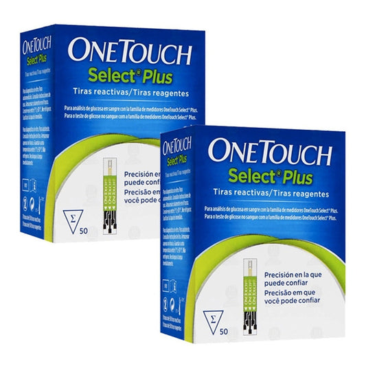 Onetouch Tiras Select Plus Paquete 100 Tiras P Glucómetro Blanco