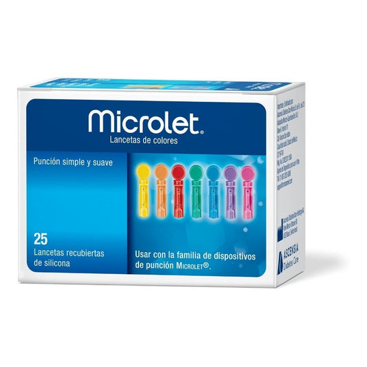 Contour Microlet Lancetas Caja Con 25 Lancetas