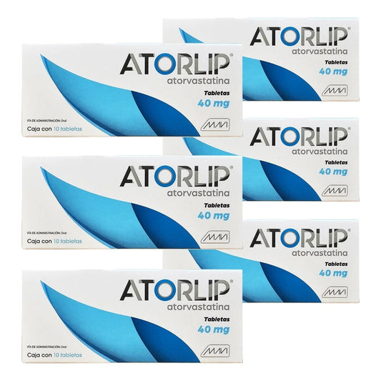Atorlip Atorvastatina 6 Cajas De 40mg Con 10 Tabs C/u