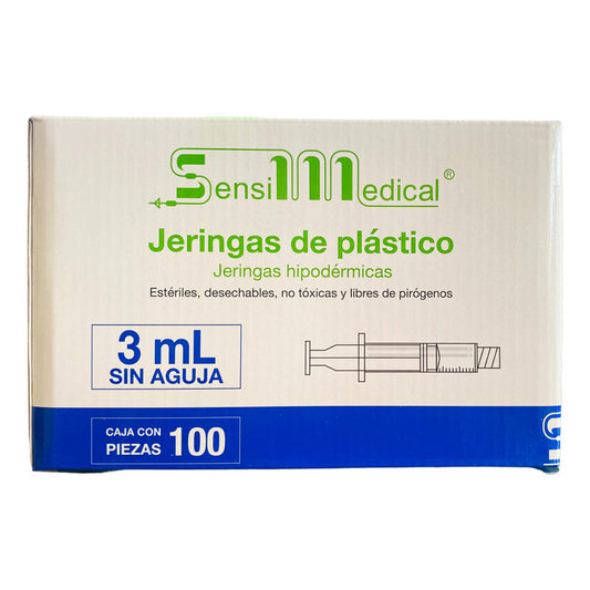 Jeringa De 3 Ml Sin Aguja 100 Pzas Jayor