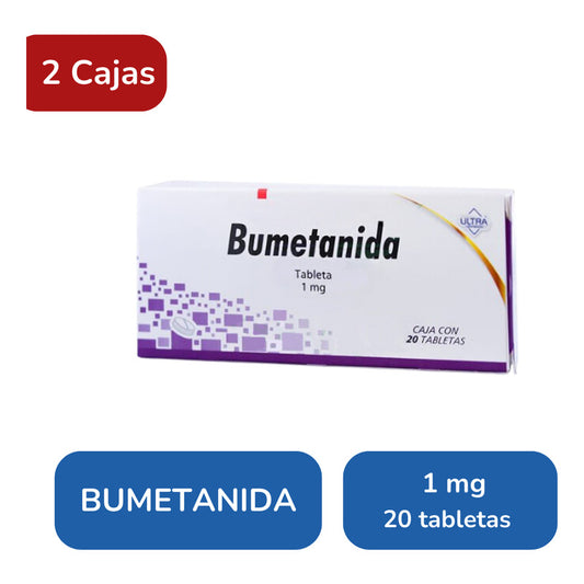 Bumetanida 1 Mg 2 Cajas Con 20 Tabletas C/u Ultra