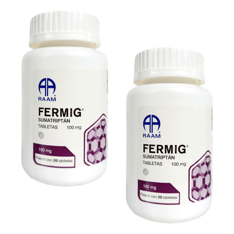 Fermig Sumatriptan Raam 100mg 2 Frascos Con 20 Tabletas C/u