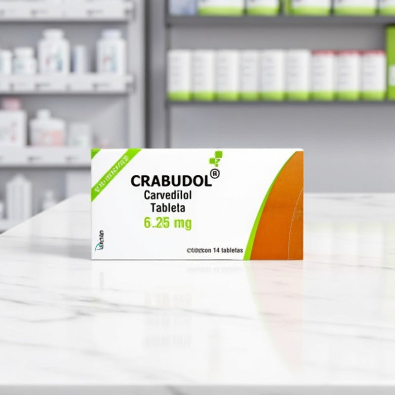 Crabudol Carvedilol 6.25 mg Caja con 14 Tabletas Aurovida